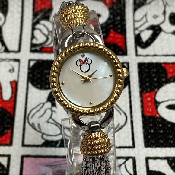 Disney Parks Minnie Mouse Two-Tone Bracelet Watch Mother of Pearl Dial main image 7